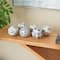 3" White & Black Floral Ceramic Decorative Ball Orbs Set